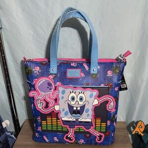 Loungefly SpongeBob Blue and Pink Tote Bag